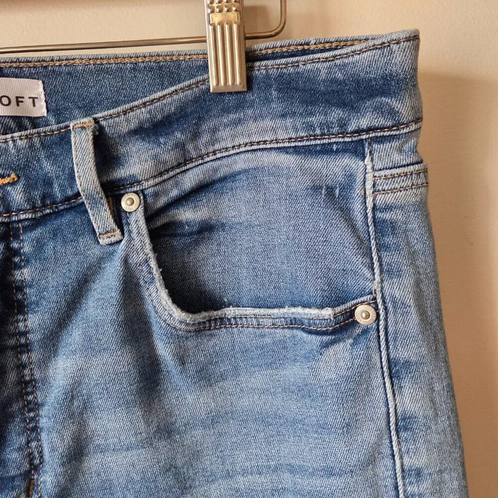 EUC LIKE NEW LOFT THE SKINNY RAW HEM STRETCH JEANS SIZE 31/12 WOMENS - Picture 4 of 14